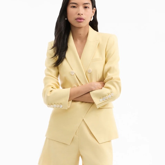 Veronica Beard miller Dickey Jacket blazer 12 nwt yellow linen blend $695 - Picture 7 of 9